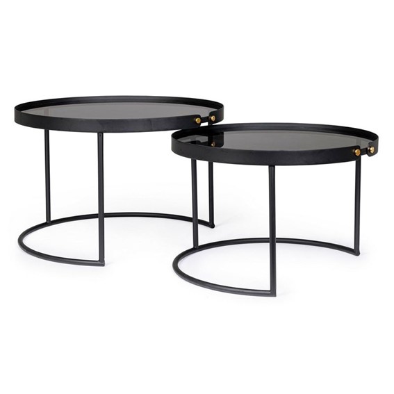 Zestaw Stolików Kawowych ZEINA ROUND fi66 Czarny