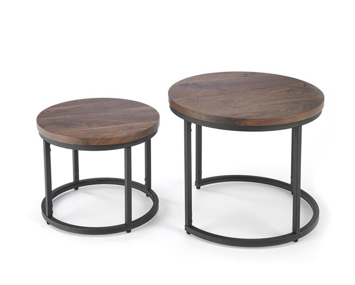 Zestaw 2 Ław OREO fi43/53 Czarny/Orzech