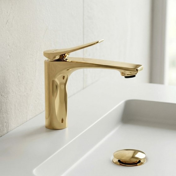 Bateria Umywalkowa Niska VISION Złoty