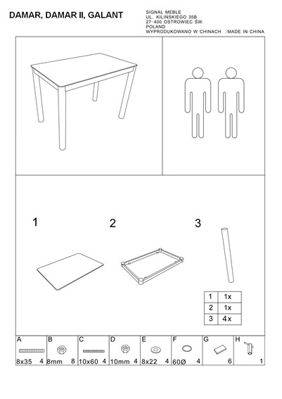 Stół GALANT 100x60 Biały