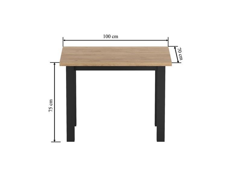 Stół MONTE 70x100 Dąb Złoty Craft/Czarny