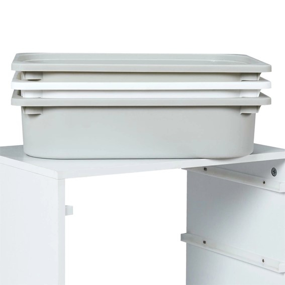 Regał z Pojemnikami ELMO Biały/Szary