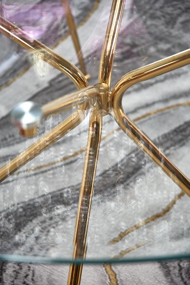 Stół Okrągły RONDO fi110 Bezbarwny/Złoty