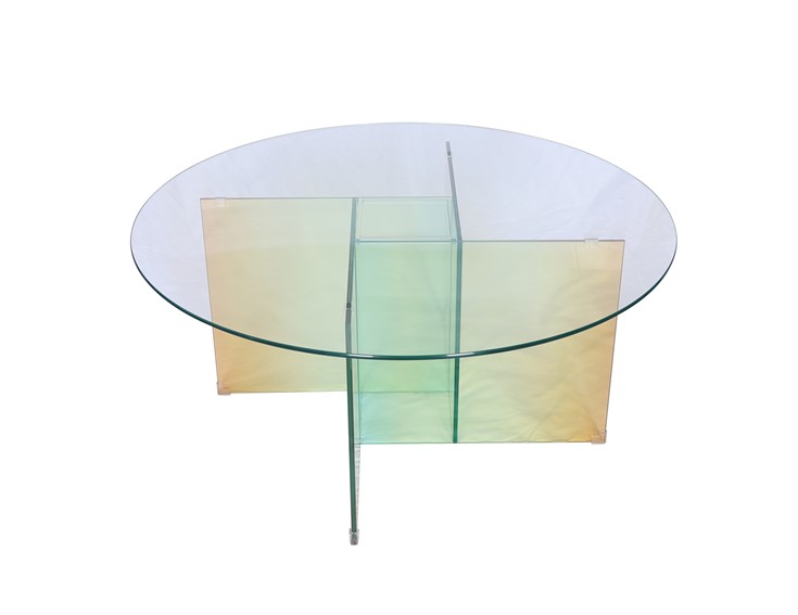 Stolik MODIG M75-90 fi90 Wielokolorowy/Transparentny