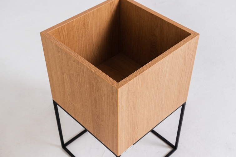 Donica Palmus Metal 35xx35x80 Dąb/Czarny