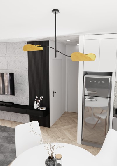 Lampa Sufitowa LOTUS 2 Czarny/Pomarańczowy