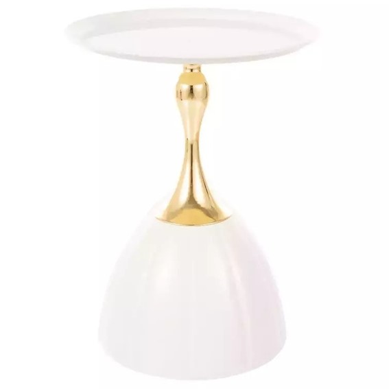 Ława PIANA fi38 Biały/Złoty