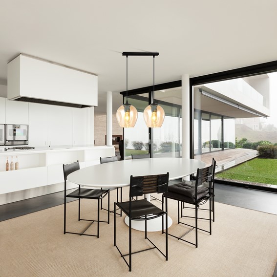 Lampa Wisząca ISTAR 2 Czarny/Miodowy