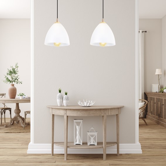 Lampa Wisząca RUNA B Czarny/Biały