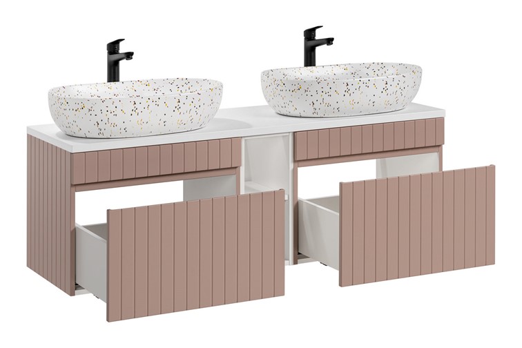 Zestaw Mebli Łazienkowych ICR B LILI-MW21 81-01 140cm Różowy/Biały