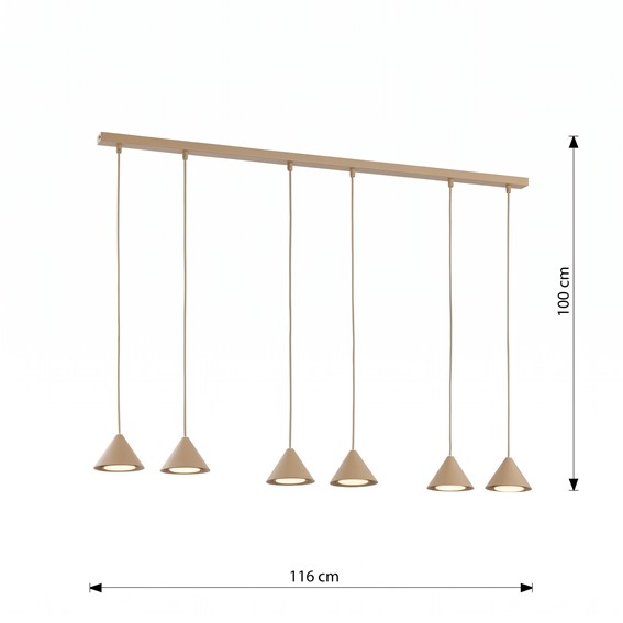 Lampa Wisząca ELIT 6 Beżowy