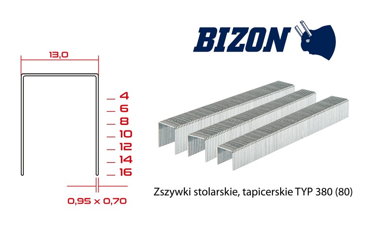 Zszywki Tapicerskie Bizon 380/06 12000 szt.