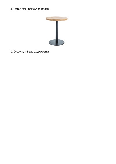 Stół PURO II fi80 Lity Dąb/Czarny