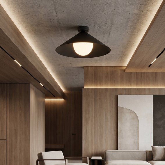 Lampa Sufitowa MONO 1M Czarny/Opal