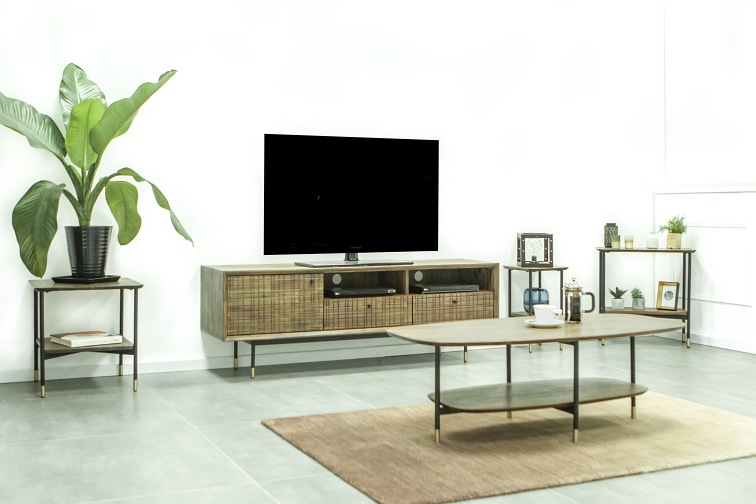 Stolik Maze L07-60 30x60x60 Czarny/Brązowy