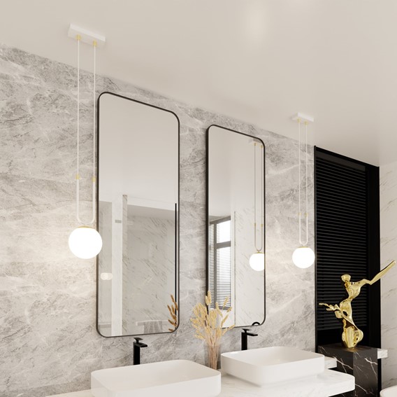 Lampa Wisząca GLAM 1 Biały/Opal