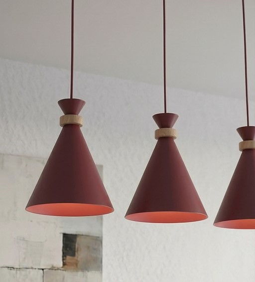Lampa Wisząca ZERO 3 Burgundowy