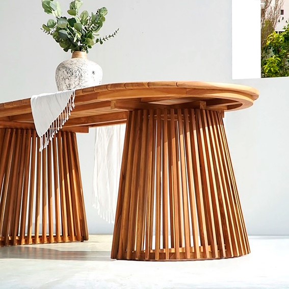 Stół Owalny BERJA 200x90cm Naturalny