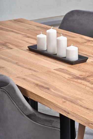 Stół Rozkładany VENOM (160-210)x90 Dąb/Czarny