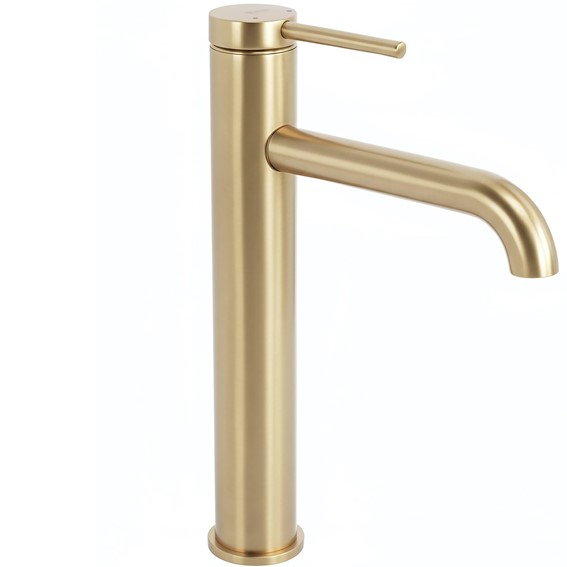 Bateria Umywalkowa Wysoka SPOT Złoty Szczotkowany