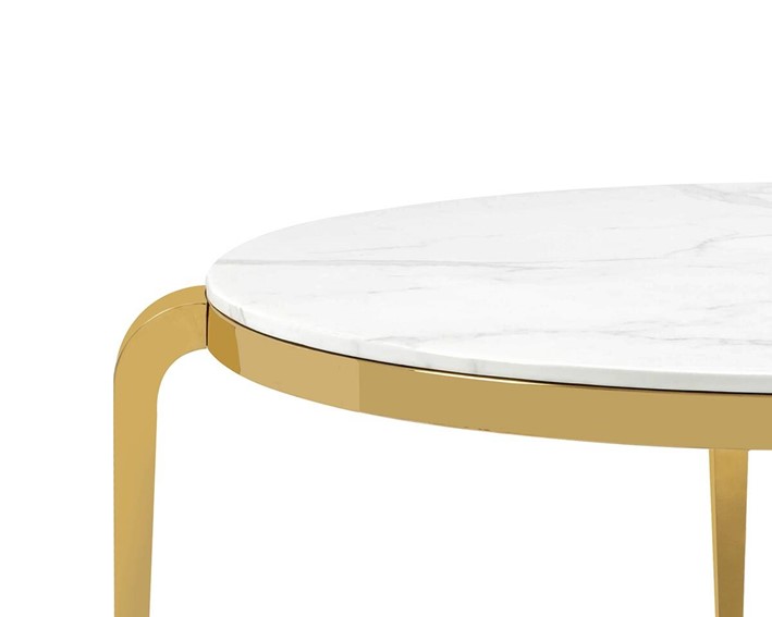 Stół MAISON 130 Marmur/Złoty