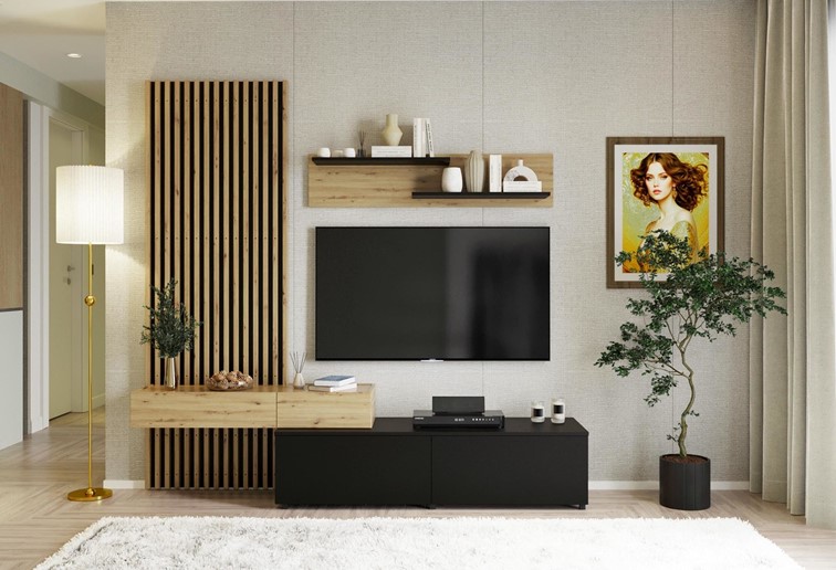 Zestaw Mebli CAMINO Dąb Artisan/Czarny