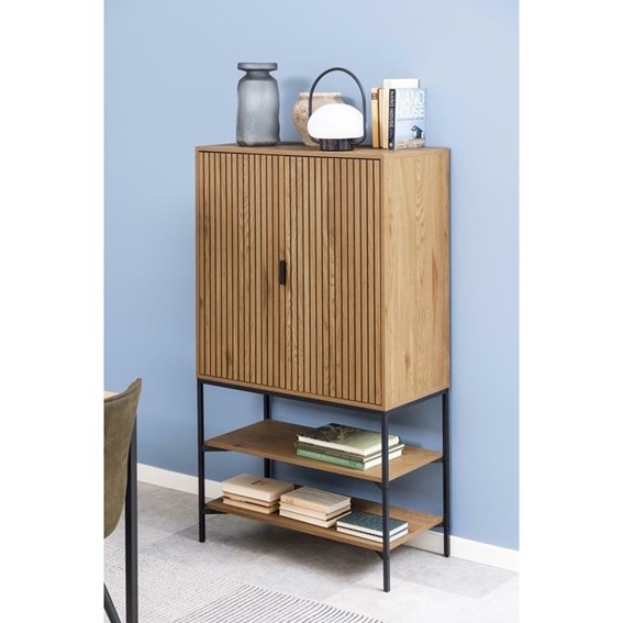 Regał JAIPUR Dąb/Czarny