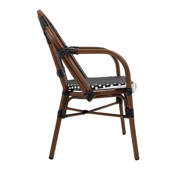 Krzesło CAFE PARIS ARM Brązowy/Czarny/Biały