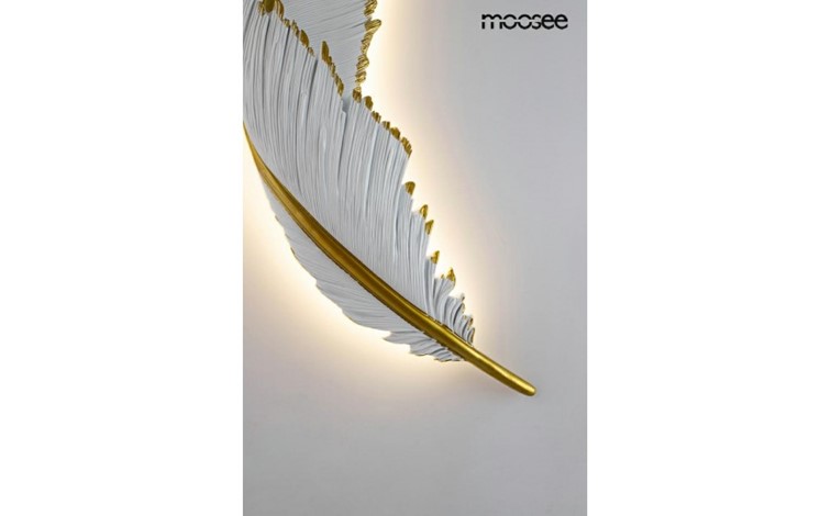 Lampa Ścienna PIÓRKO Biały/Złoty