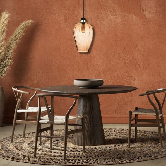 Lampa Wisząca BRISSA 1L Czarny/Brązowy