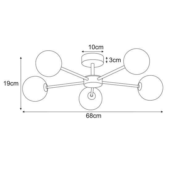 Lampa Sufitowa JUKON K-5714 Bursztynowy/Beż