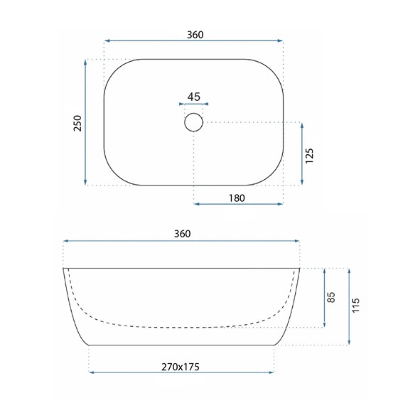 Umywalka Nablatowa BELINDA MINI Biały