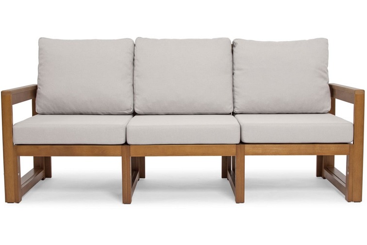 Sofa Ogrodowa MALTA 3-Osobowa Brązowy/Szary