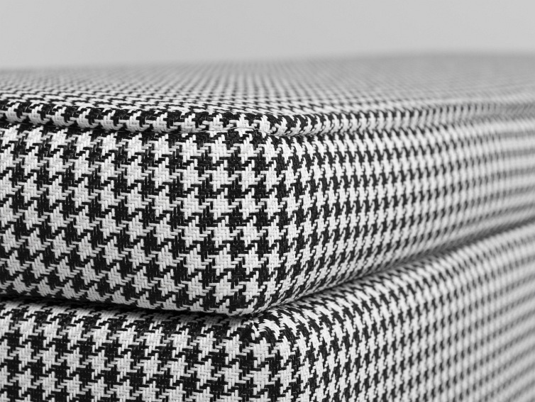 Puf Edi 120x40x50 Ciemna Pepita/Czarny