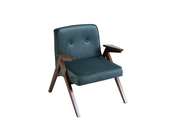 Fotel Vinc 66x69x74 Borówka Amerykańska/Orzech