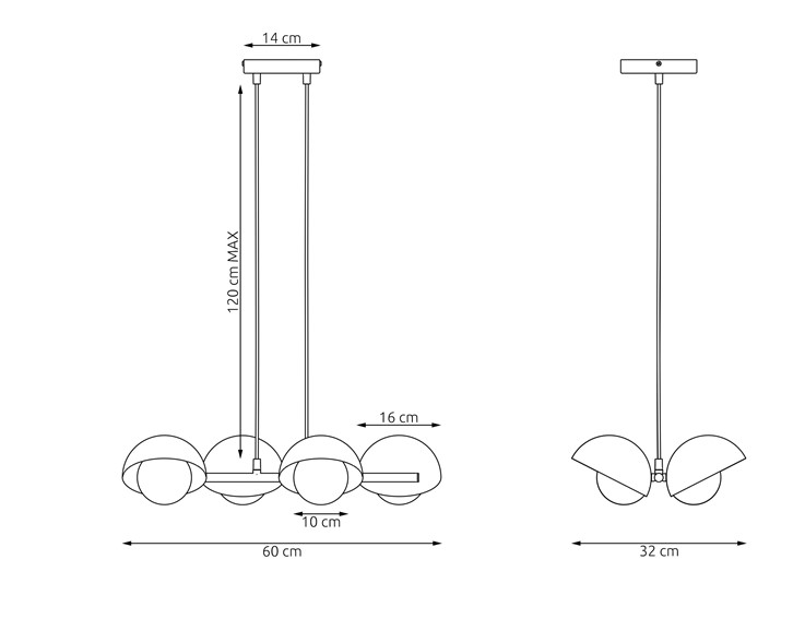 Lampa Wisząca BOOM 4 Czarny