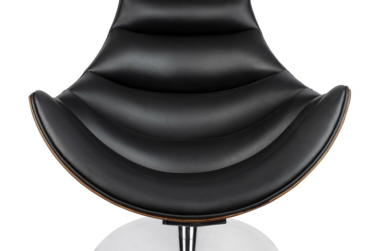 Fotel z Podnóżkiem Hommer 84x73x115 Czarny/Brązowy