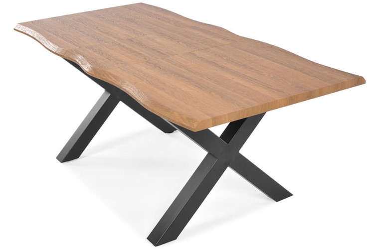 Stół Rozkładany NORDEN  (145-185)x87 Dąb/Czarny