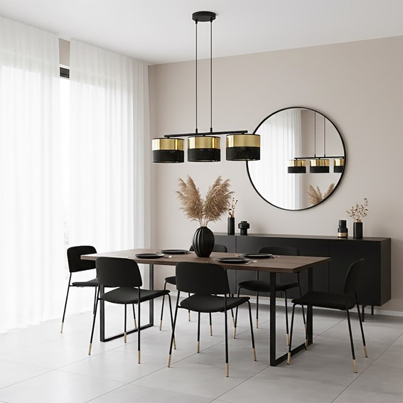 Lampa Wisząca LUX 3 Czarny/Złoty