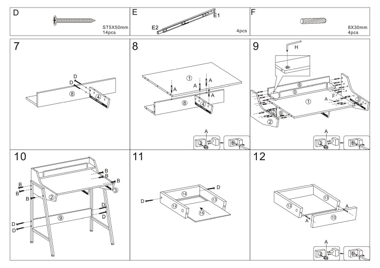 Biurko B-168 Dąb/Ciemny Brąz