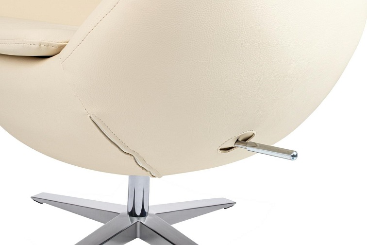 Fotel EGG Szeroki PU Beżowy