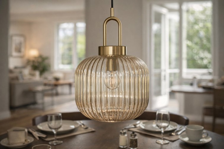 Lampa Wisząca ARIA K-5896 Czarny/Bursztynowy