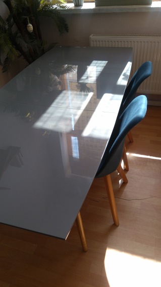 Stół RUTEN 160x90 Popielaty/Dąb Miodowy