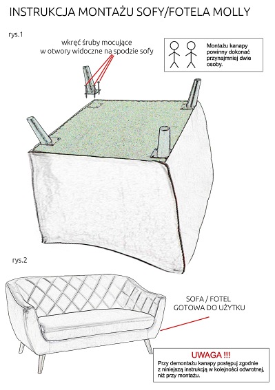 SOFA MOLLY 2 VELVET SZARY BLUVEL 14 / WENGE