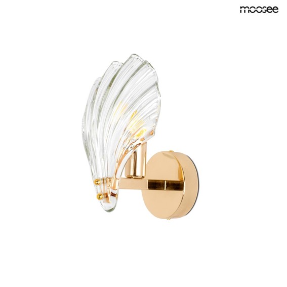 Lampa Ścienna CONCHA Złoty/Transparentny