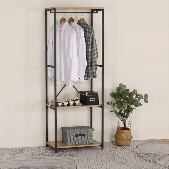 Wieszak/Garderoba Lukis 40x60x167 Dąb/Czarny