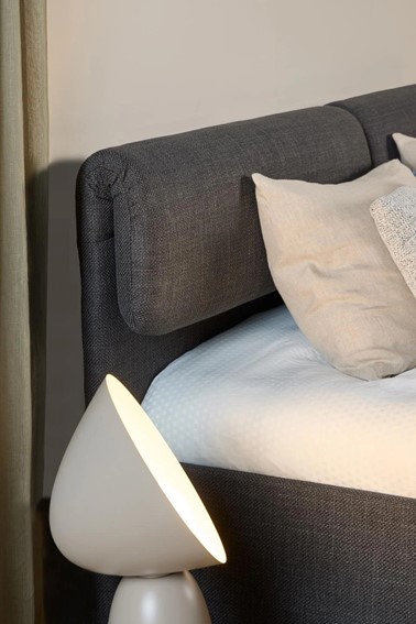 Łóżko Tapicerowane CALVI 140x190 cm z Szufladami Szary