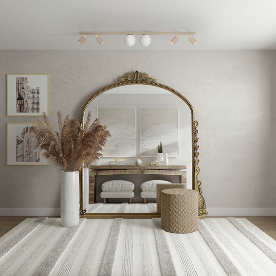 Lampa Sufitowa ASPA K-5832 Beż/Biały/Złoty