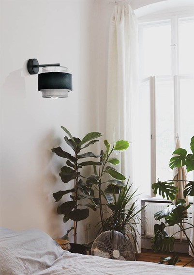 Kinkiet ETELA K-5174 Czarny/Szary