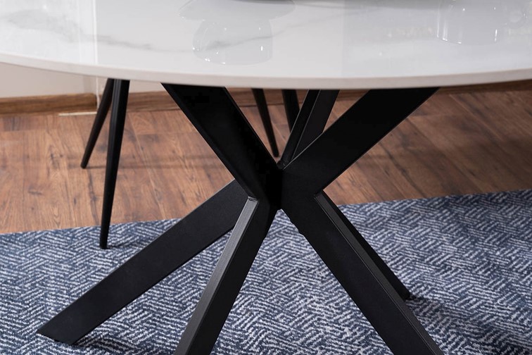 Stół TALIA fi120 Czarny/Biały